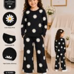 daisy flower printed kids night suits for girls