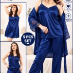 5 PCS Jersy Silk Night Dress for Girls ( Bridal Set )