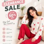 red cherry full sleeves Print Women's Night Suit – Cotton Sleepwear Set