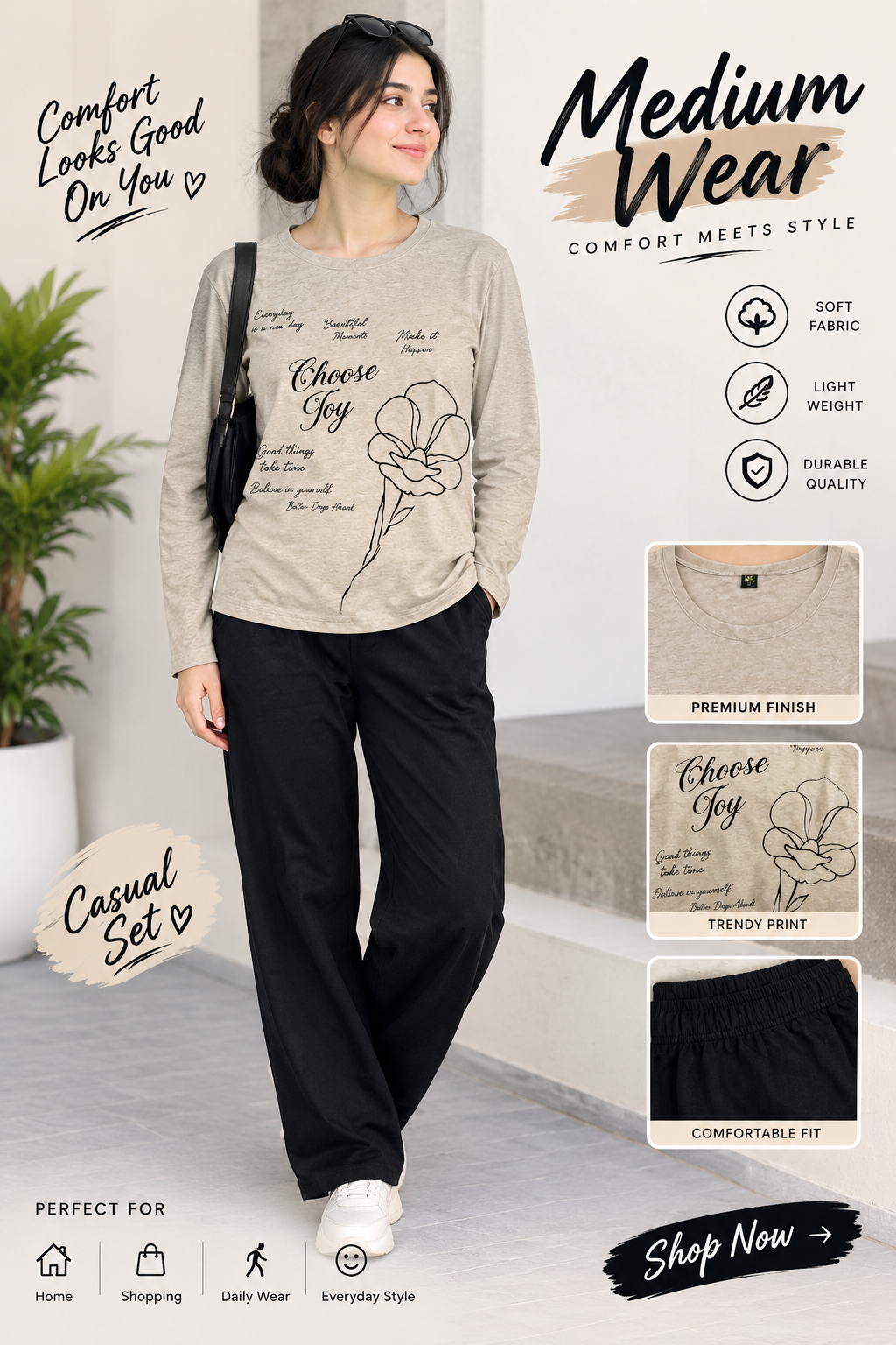 choose toy Print Women's Night Suit – Cotton Sleepwear Set
