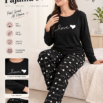 black love and love printed night suit cotton jarsy fabric