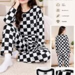 over all check Print Women's Night Suit – Cotton Sleepwear Set